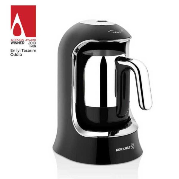 Korkmaz Kahvekolik Mokkamaschine Kaffeemaschine Schwarz Chrom A860-07 – Bild 3