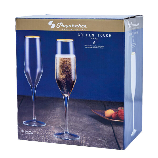 Pasabahce 440319 Napa Golden Touch Sektgläser 200ml 6er Set – Bild 2