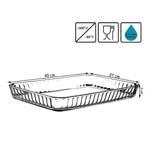 Pasabahce 59204 Borcam rechteckige Schale Auflaufform – Bild 3