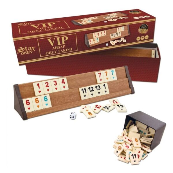 STAR VIP Okey »Star Premium Okey VIP Holz Wooden Rummy Set mit Melamin Steine Okey«