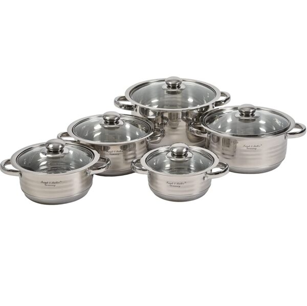 Frank & Müler Edelstahl Topfset Kochtopfset mit Glasdeckel Induktion 5er Set