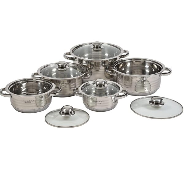 Frank & Müler Edelstahl Topfset Kochtopfset mit Glasdeckel Induktion 5er Set – Bild 2