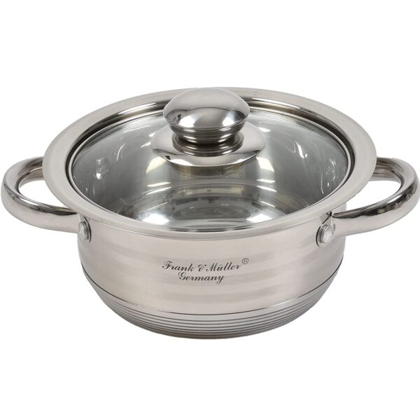 Frank & Müler Edelstahl Topfset Kochtopfset mit Glasdeckel Induktion 5er Set – Bild 4