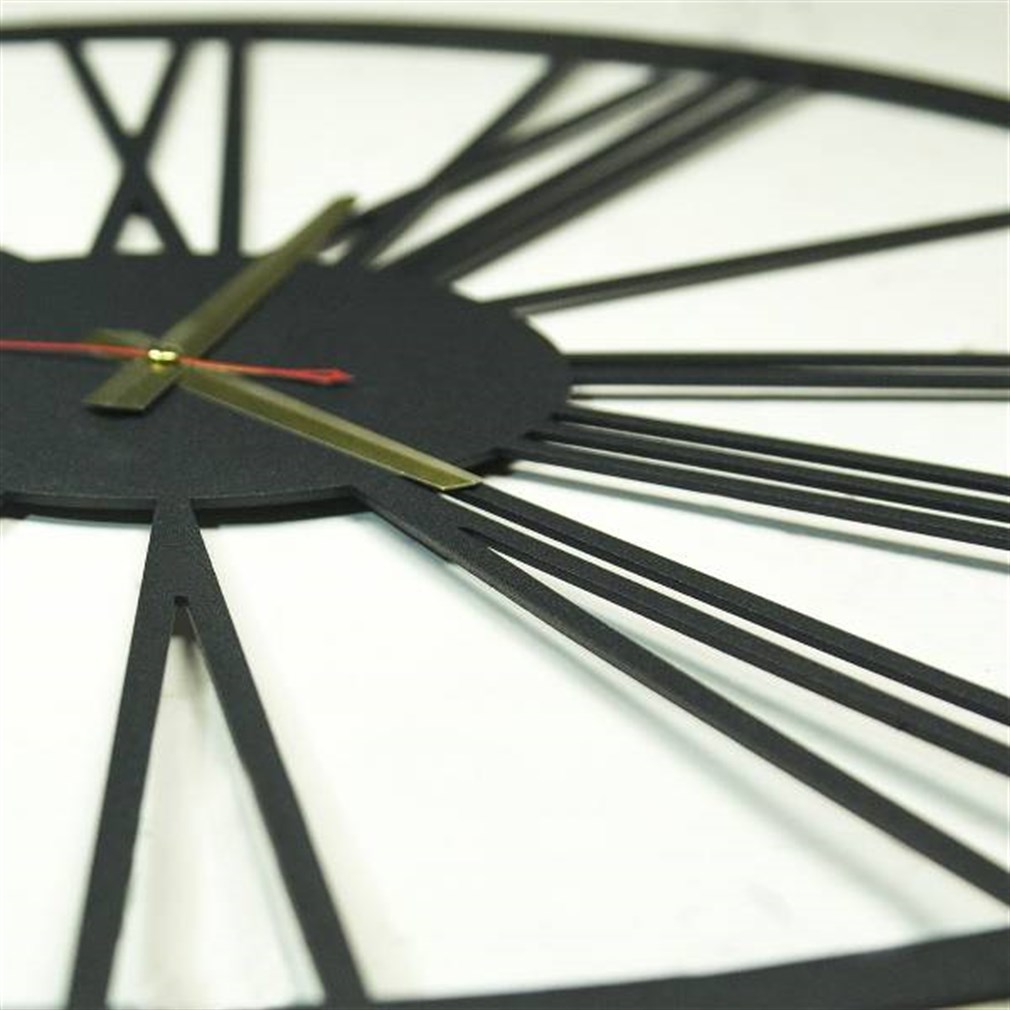 Wanduhr Vintage Stil 60 cm ohne Tickgeräusche Minimalist – Bild 5