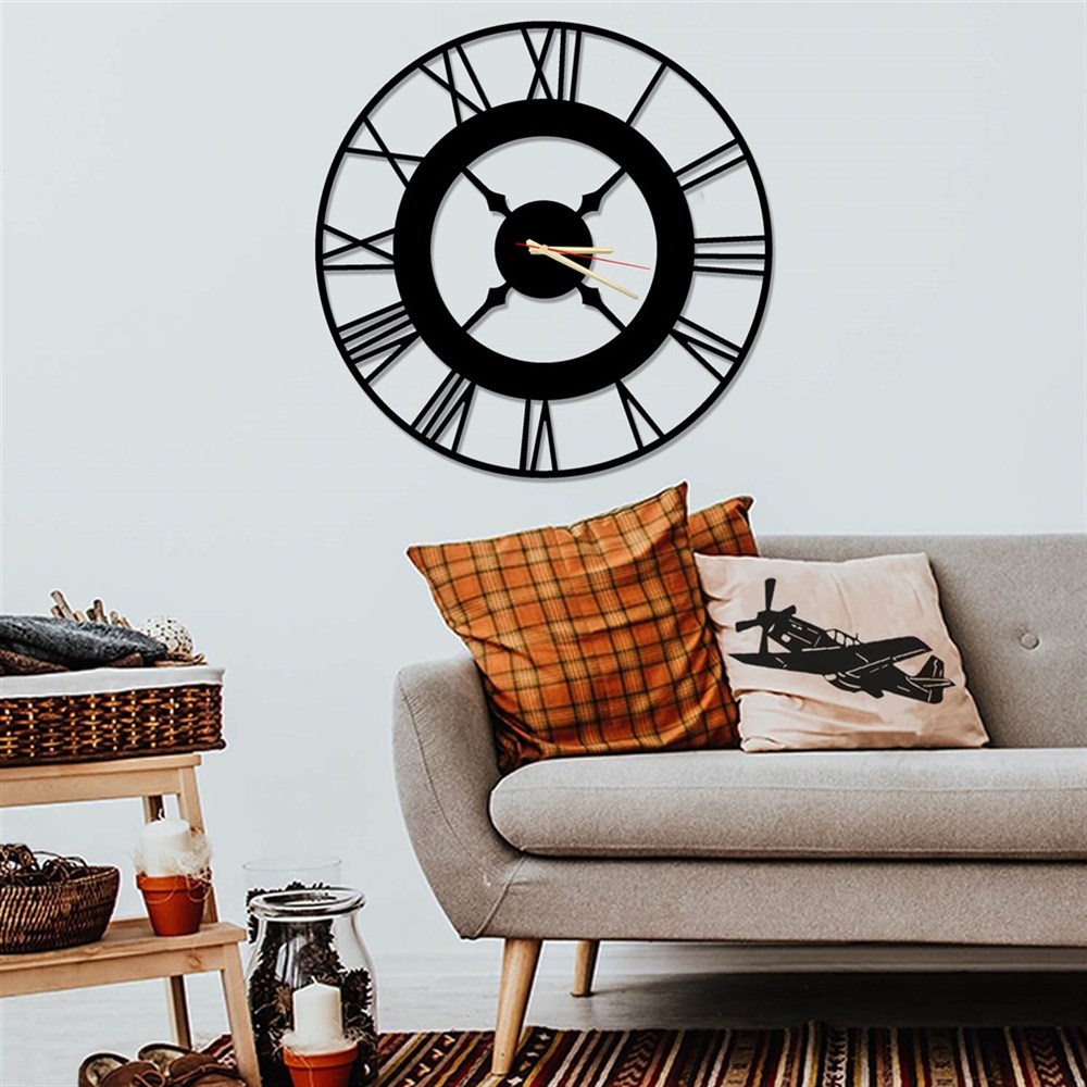 Wanduhr Vintage Stil 60 cm ohne Tickgeräusche Ring