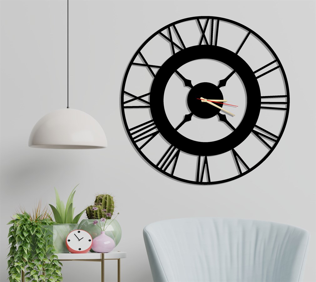 Wanduhr Vintage Stil 60 cm ohne Tickgeräusche Ring – Bild 2