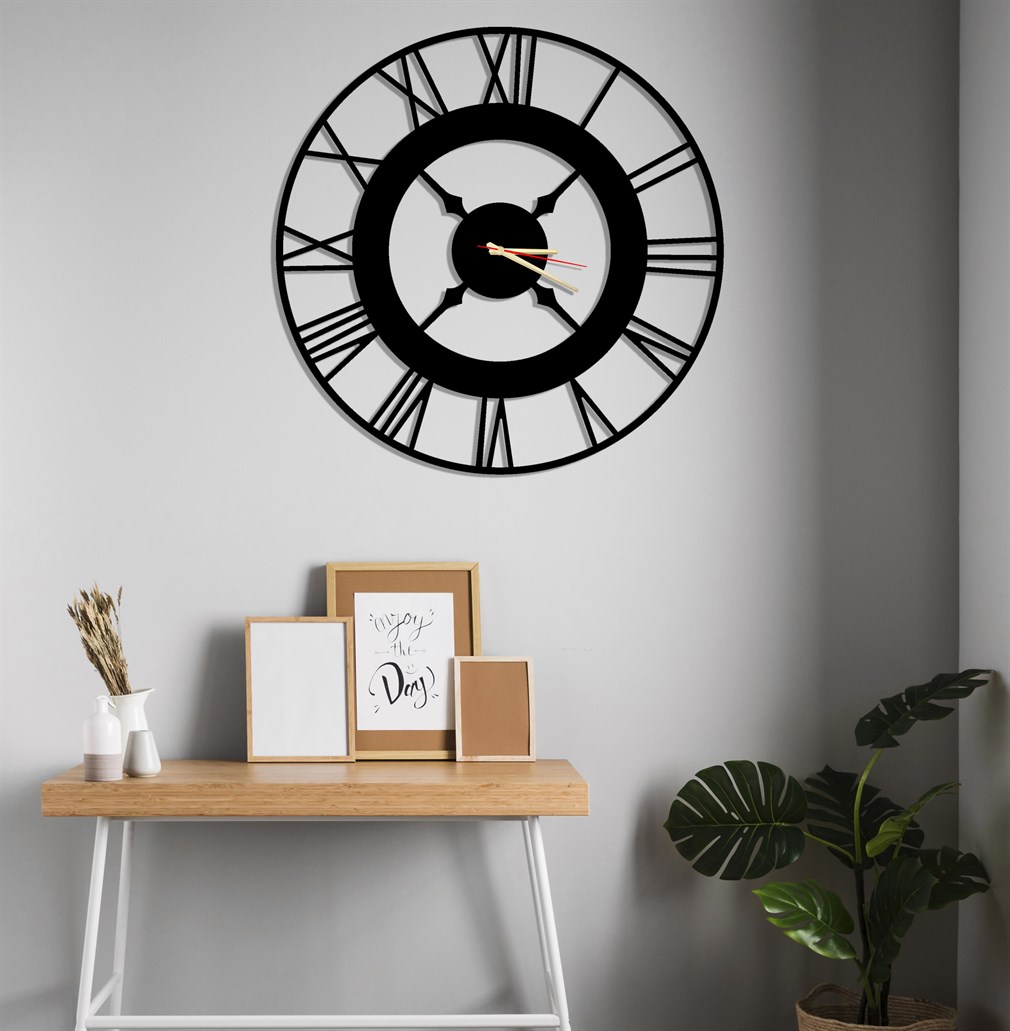 Wanduhr Vintage Stil 60 cm ohne Tickgeräusche Ring – Bild 3