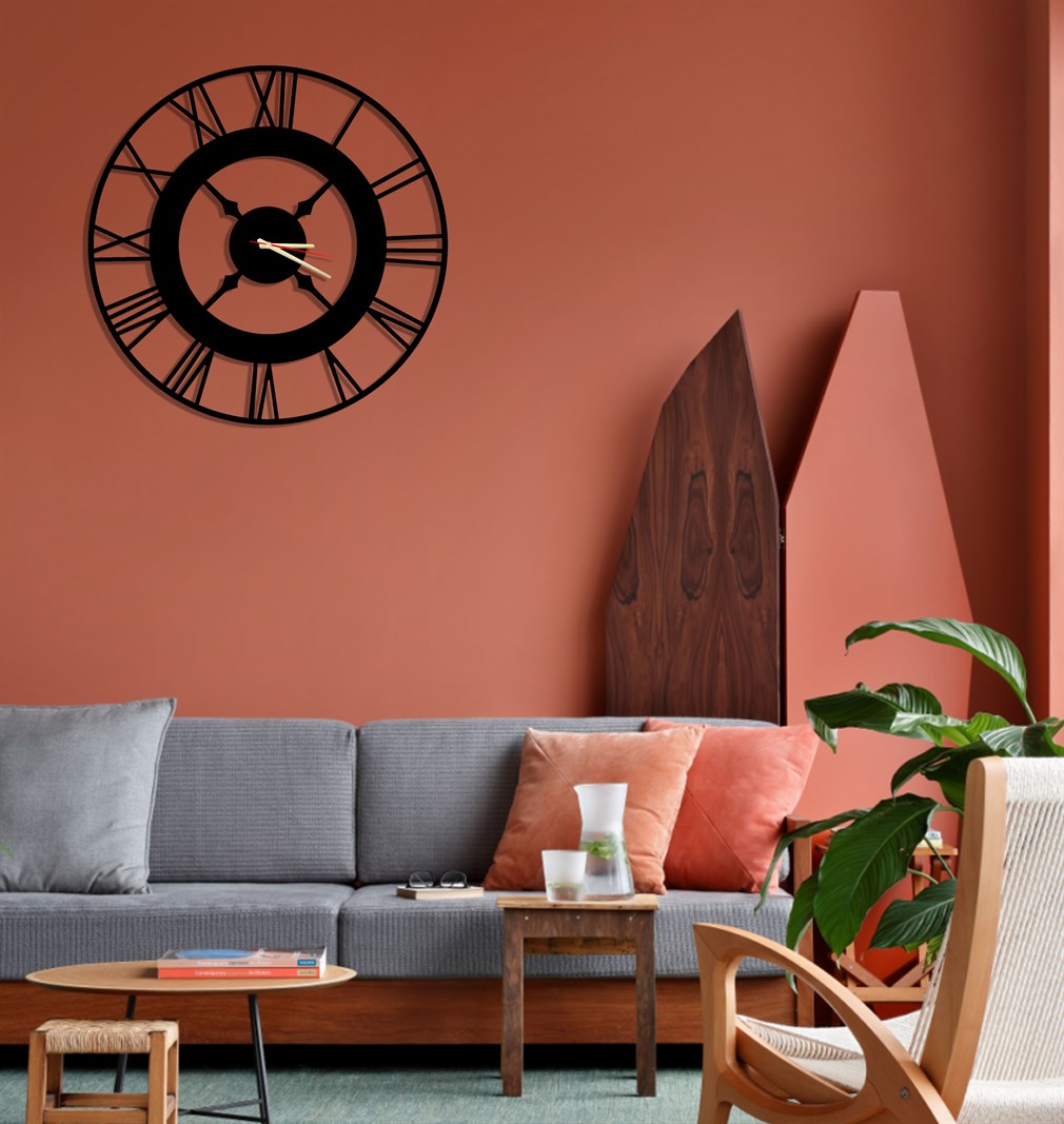 Wanduhr Vintage Stil 60 cm ohne Tickgeräusche Ring – Bild 4