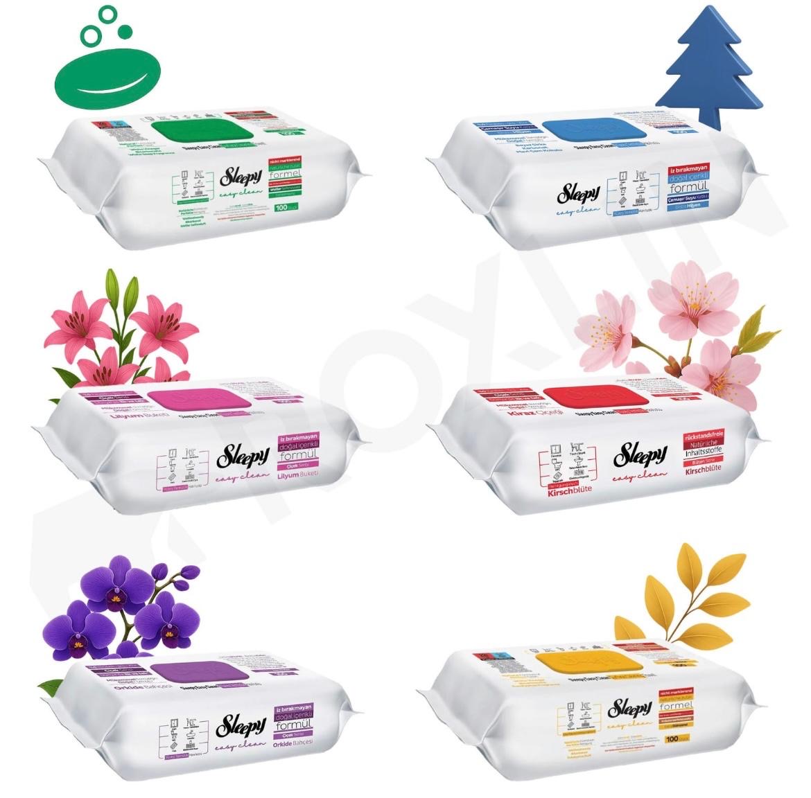 Sleepy Easy Clean Reinigungstücher 6x100 Stk. Gelb – Bild 4